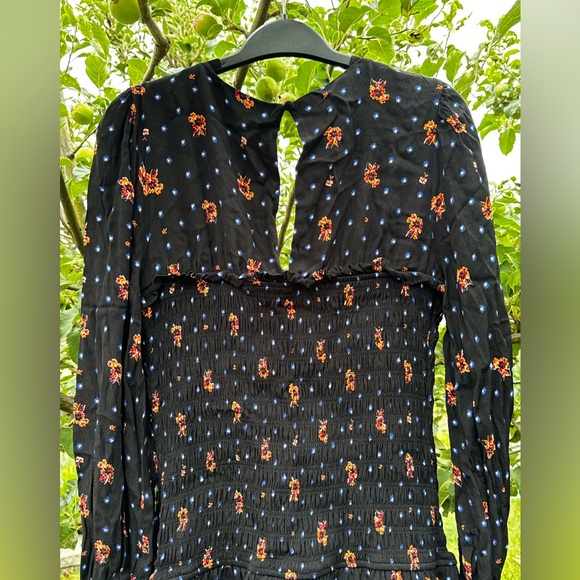 FREE PEOPLE Two Faces Printed Mini Dress, Black - Sz L - Picture 12 of 13